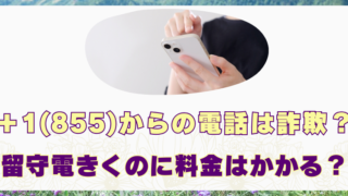 ＋1(855)　電話　詐欺　留守電　料金かかる？