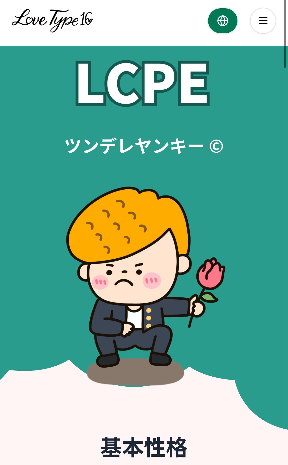 ラブタイプ診断　ツンデレヤンキー　相性