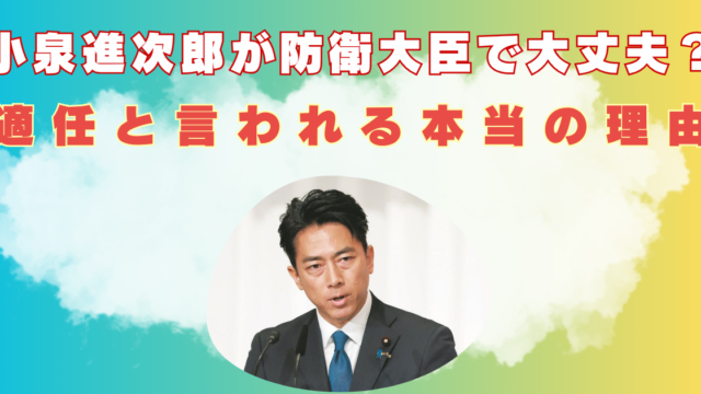 小泉進次郎　防衛大臣　大丈夫？　なぜ　意味　理由　わかりやすく