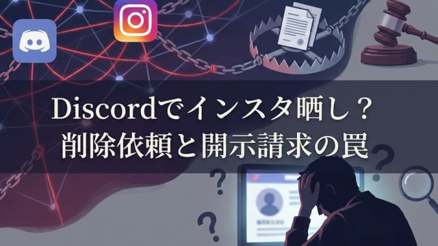 Discordでインスタ晒し？削除依頼と開示請求の罠！