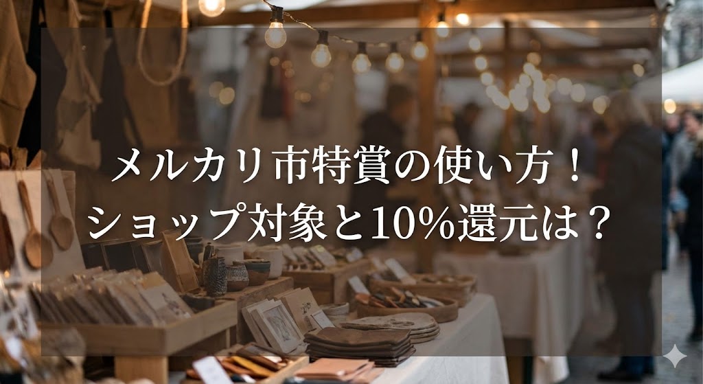 メルカリ市特賞の使い方は？ショップ対象か10%還元の謎を解説！