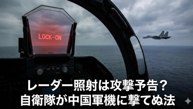 レーダー照射は攻撃予告？自衛隊が中国軍機に反撃しない法的理由