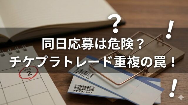 チケプラトレードの同日応募はNG？重複で落選になる可能性は？