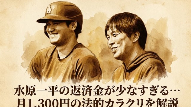 水原一平の返済金が少なすぎる本当の理由！月1,300円の法的カラクリを解説