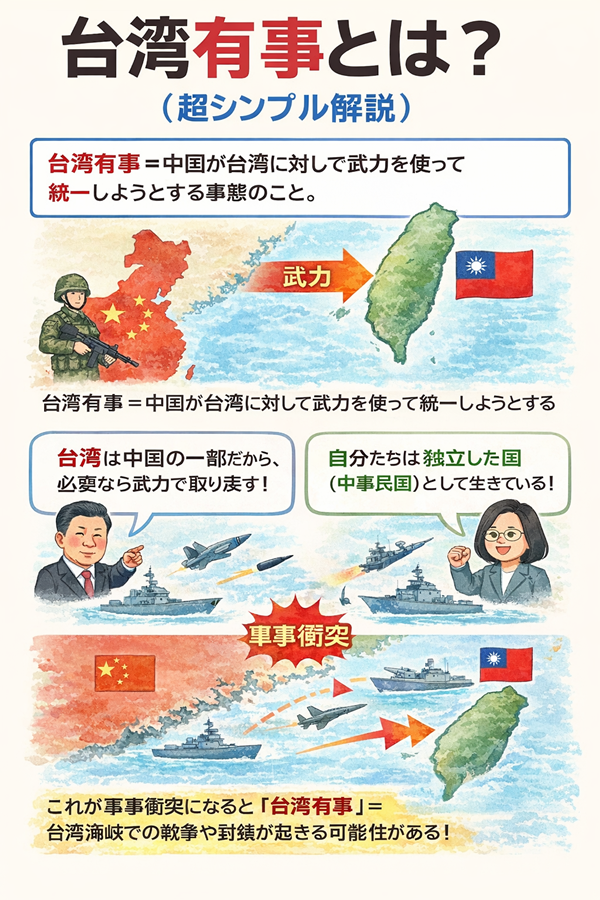 台湾有事をわかりやすく解説した図解