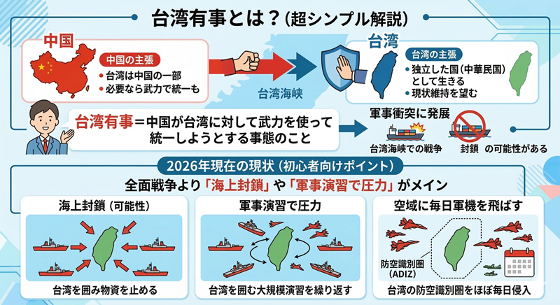 台湾有事をわかりやすく解説した図解